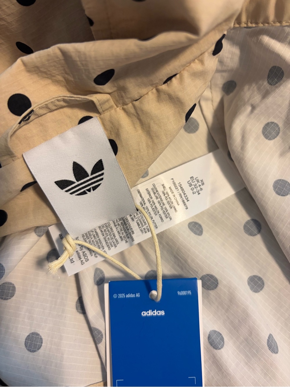 NWT adidas Originals x ASOS Stone and Black Polka Dot Track Jacket & Pants - Picture 9 of 10